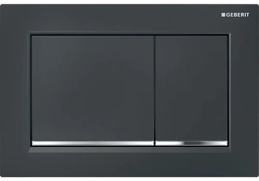 Clapeta actionare dubla rezervor wc neagra Geberit Omega20 Negru detalii crom
