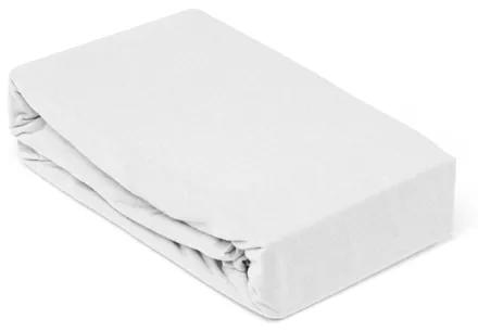 Cearceaf de pat cu elastic, 160x200cm, jersey, alb