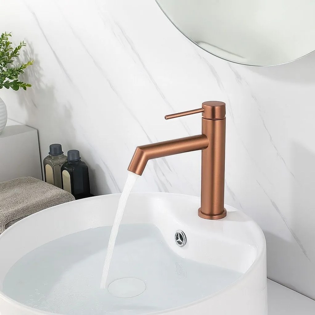Robinet pentru lavoar Rea FOSS Brush Copper Low