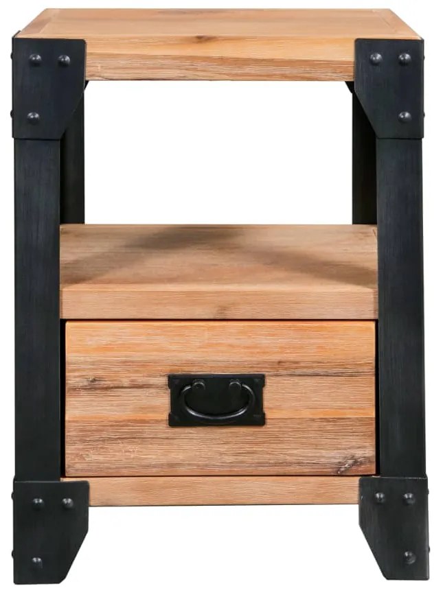 279100 vidaXL Noptiere, 2 buc., 40 x 30 x 54 cm, lemn masiv de acacia, oțel