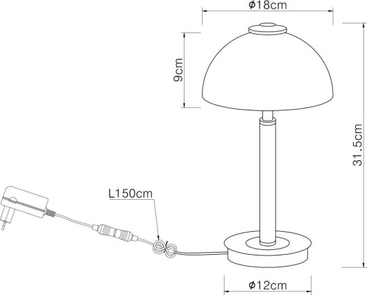 Globo 21953N - Lampă de masă LED reglabilă cu control tactil ULDIN LED/7W/230V 3000K crom mat