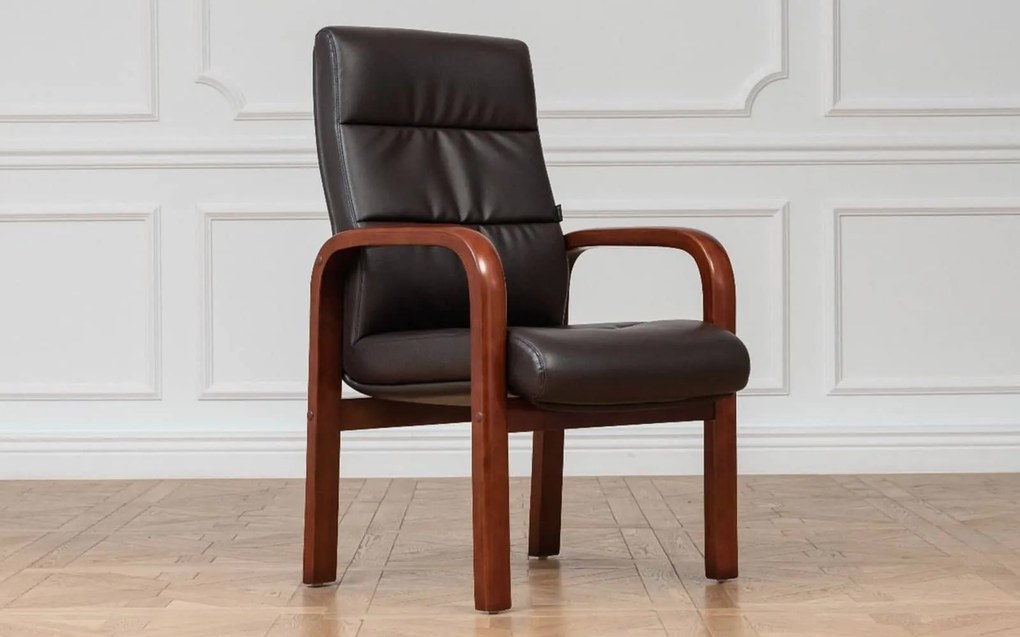 Scaun lemn masiv de conferința Toronto II Personalizabil, 62 × 70 × 101 cm - Maro
