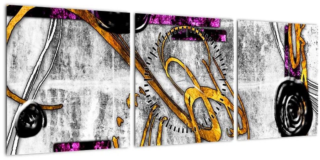 Tablou abstracției (cu ceas) (90x30 cm)