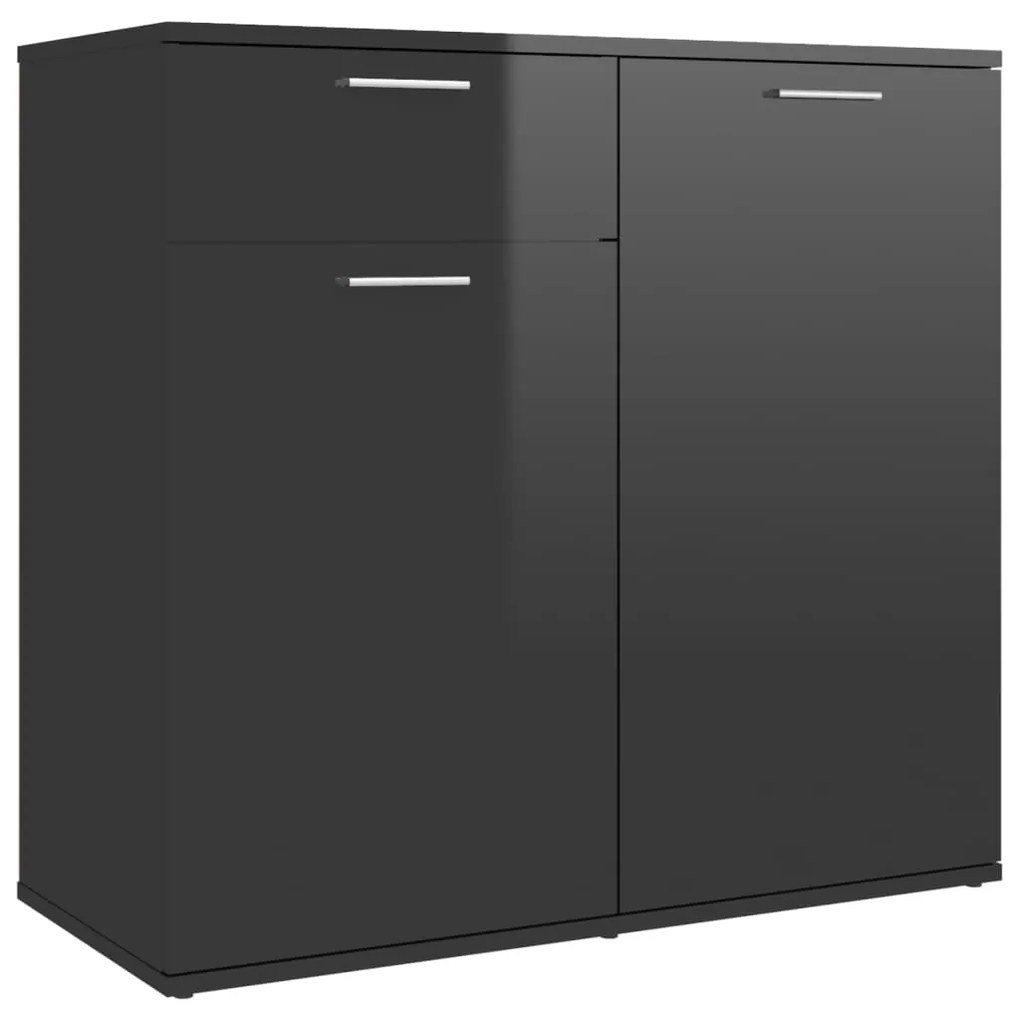 805777 vidaXL Servantă, negru extralucios, 80x36x75 cm, PAL