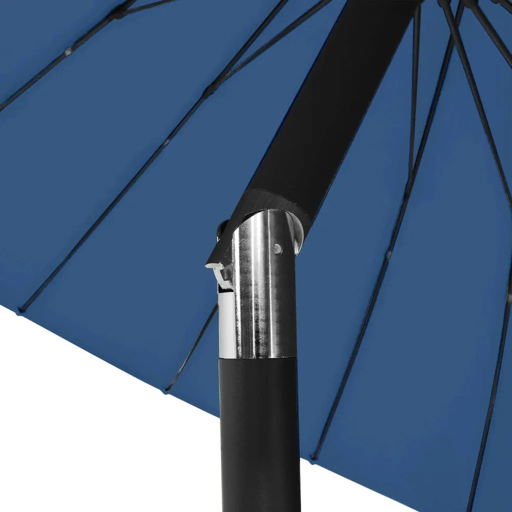 Umbrela de soare de exterior, stalp aluminiu, azuriu, 270 cm azure blue