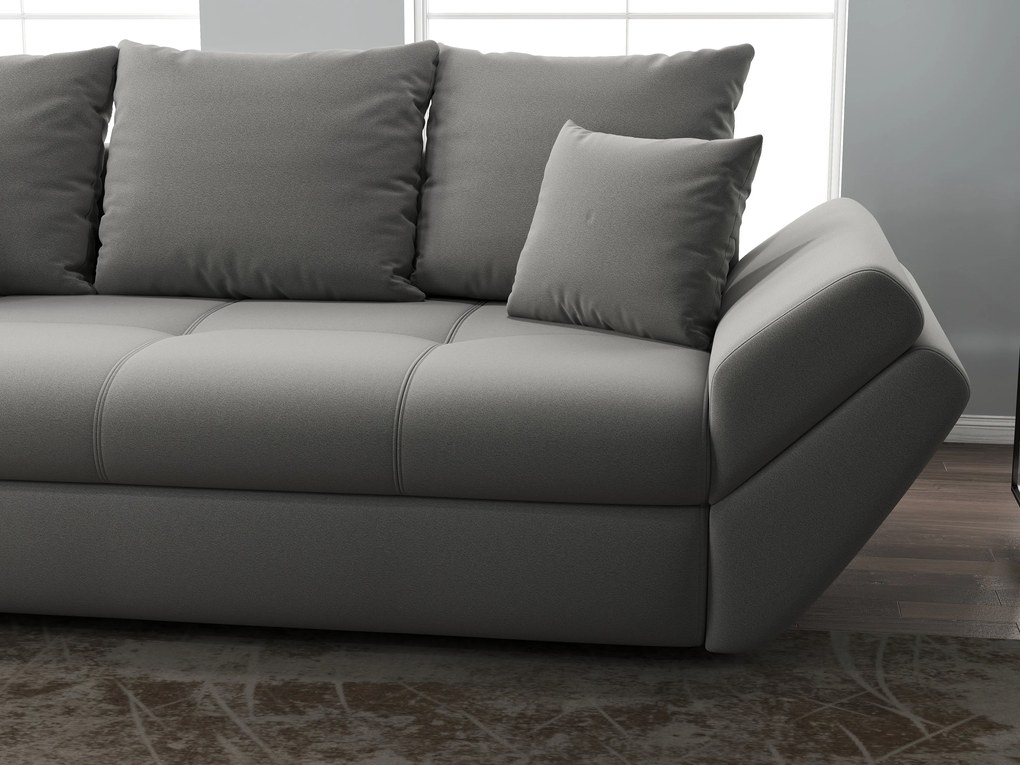 Canapea extensibilă dumonde cu ladă de depozitare si sezut confortabil din spuma high-density, Loana Royal Grey 250x100 cm