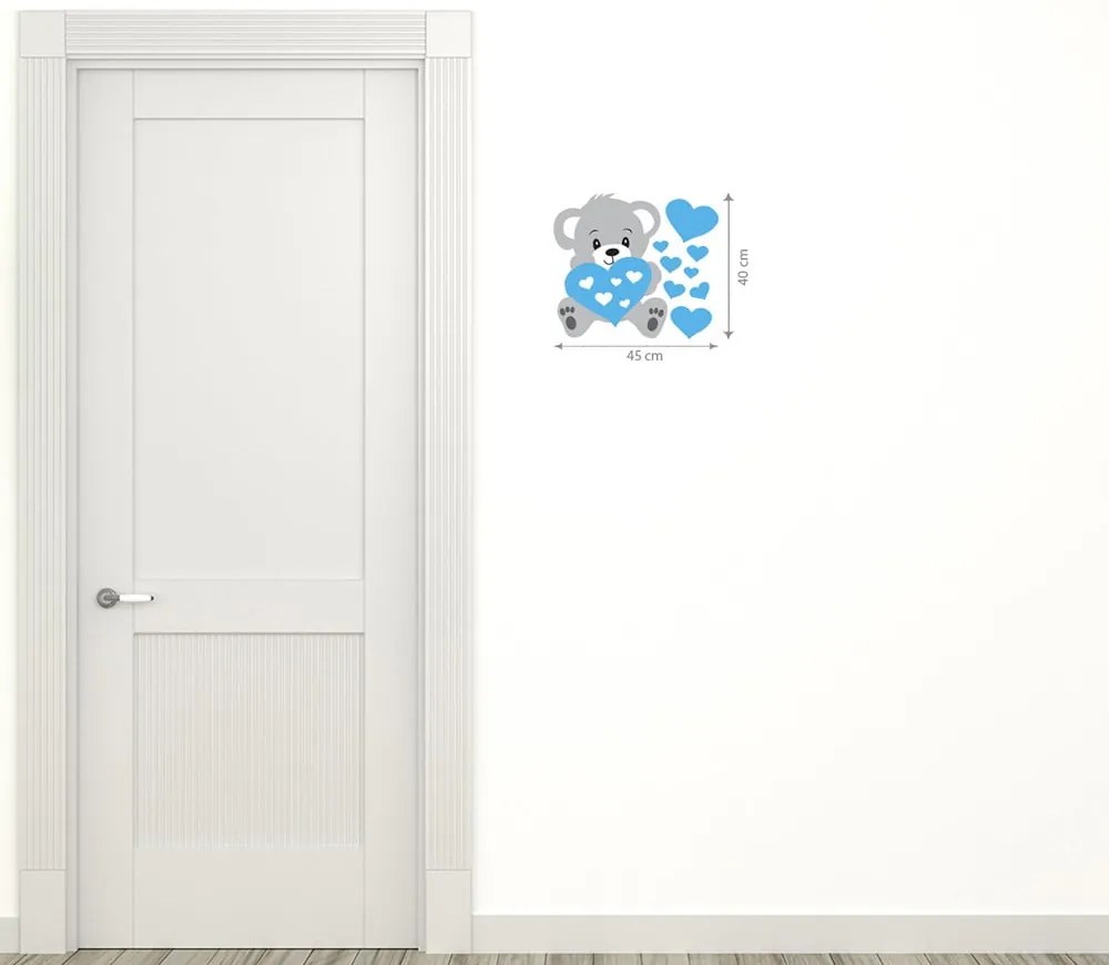 Autocolant pentru perete Ambiance Teddy Blue
