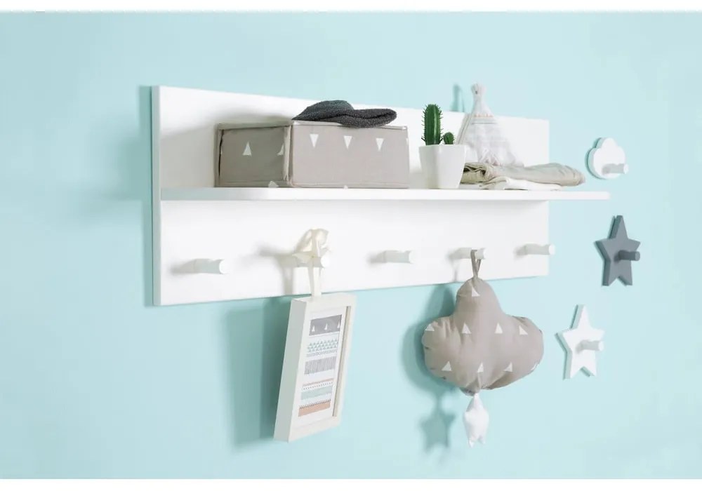 Cuier pentru copii alb de perete Dreamworld 3 – Roba