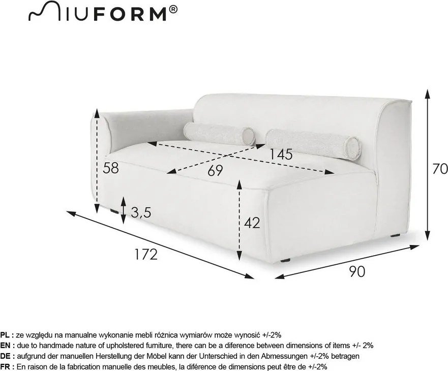 Modul pentru canapea gri (cu colț pe partea stângă ) Flex Felix – Miuform
