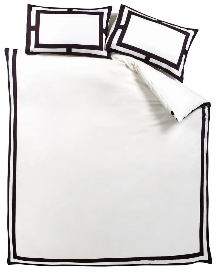 Lenjerie de pat alb-negru pentru pat dublu 200x200 cm Mono Panel – Catherine Lansfield