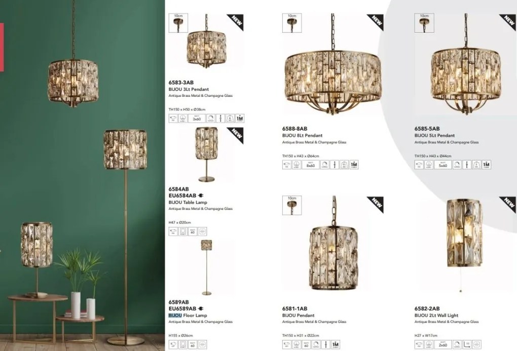 Pendul eleganta design modern Bijou alama antic/ champagne