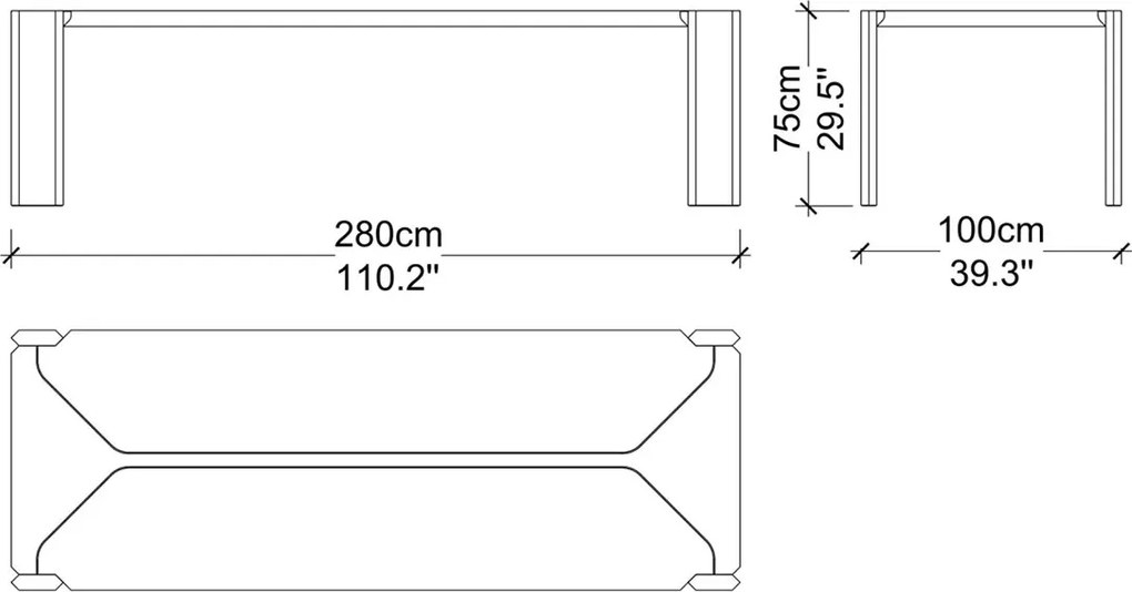 Masă lemn masiv de dining Nova Personalizabilă - 300 cm