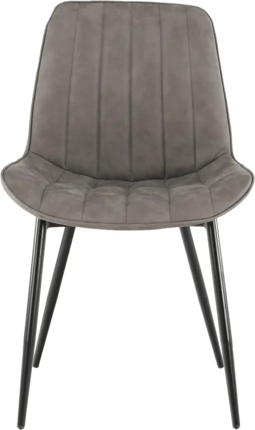 Scaun, piele ecologică gri deschis/negru, HAZAL