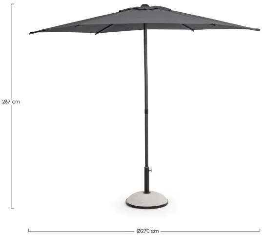 Umbrela de gradina cu brat pivotant gri antracit din poliester si metal, ∅ 270 cm, Samba Bizzotto