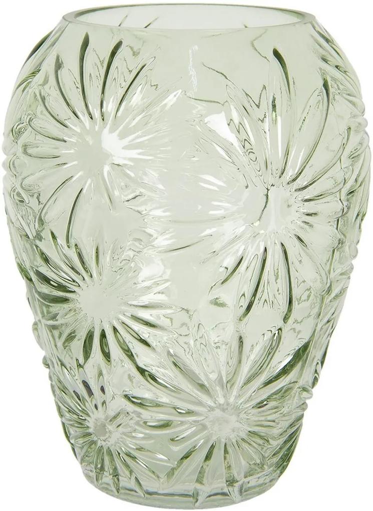 Vaza pentru flori din sticla verde Ø 16 x 20 h
