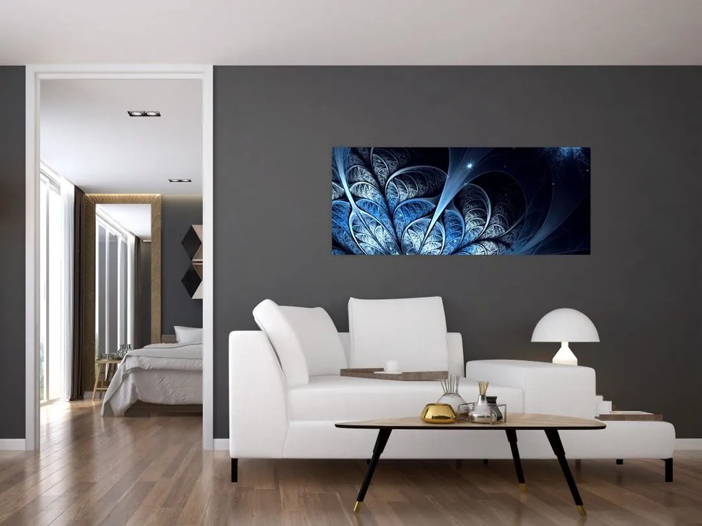 Tablou - Floare albastru închis (120x50 cm)