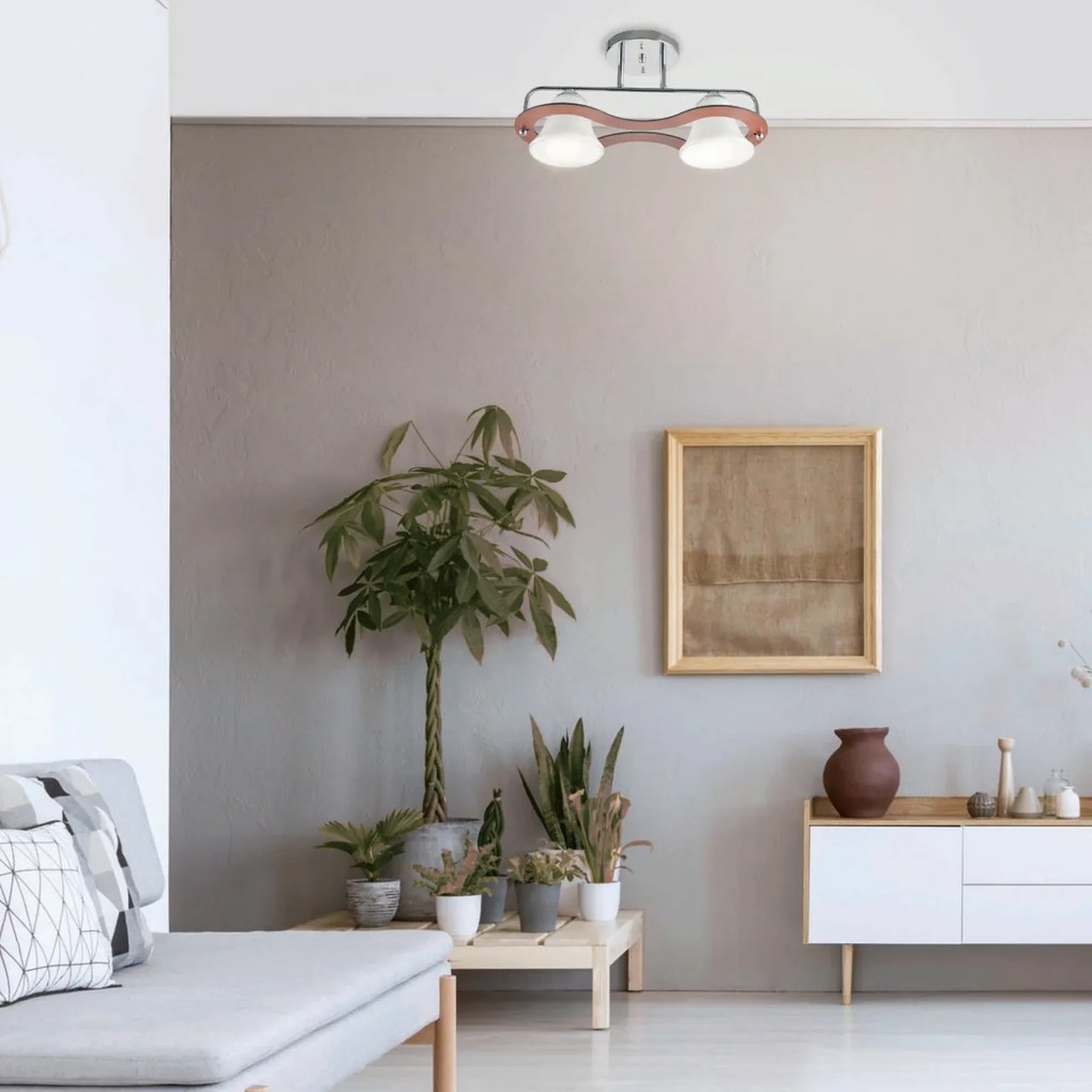Lustra Mina LY-3361, 2xE27, alba+argintie+maro, IP20, Klausen