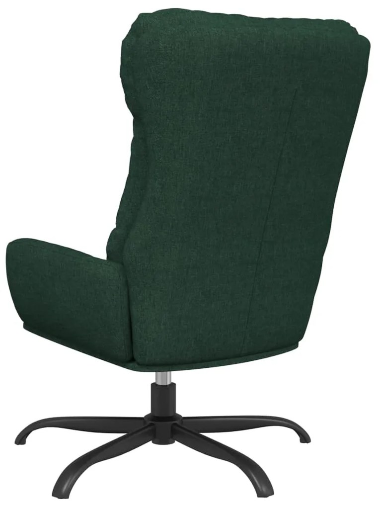 Scaun de relaxare cu taburet, verde inchis, material textil Verde inchis