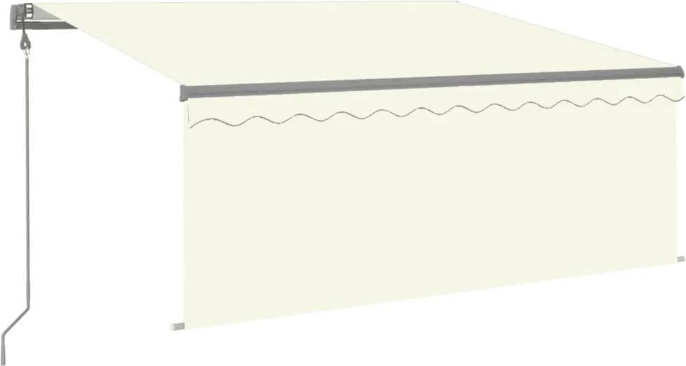vidaXL Copertină retractabilă automat cu stor, crem, 3,5x2,5 m