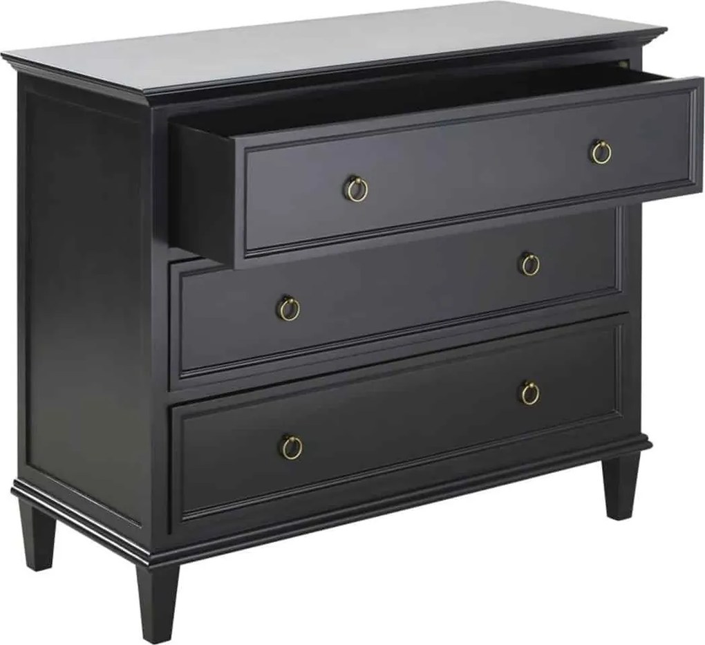 Comodă lemn masiv gri Noir Antracit, 100 × 45 × 85 cm