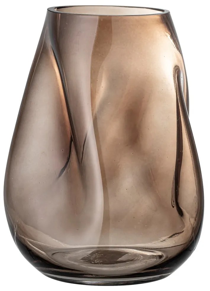 Vază din sticlă Bloomingville Ingolf, înălțime 26 cm, maro