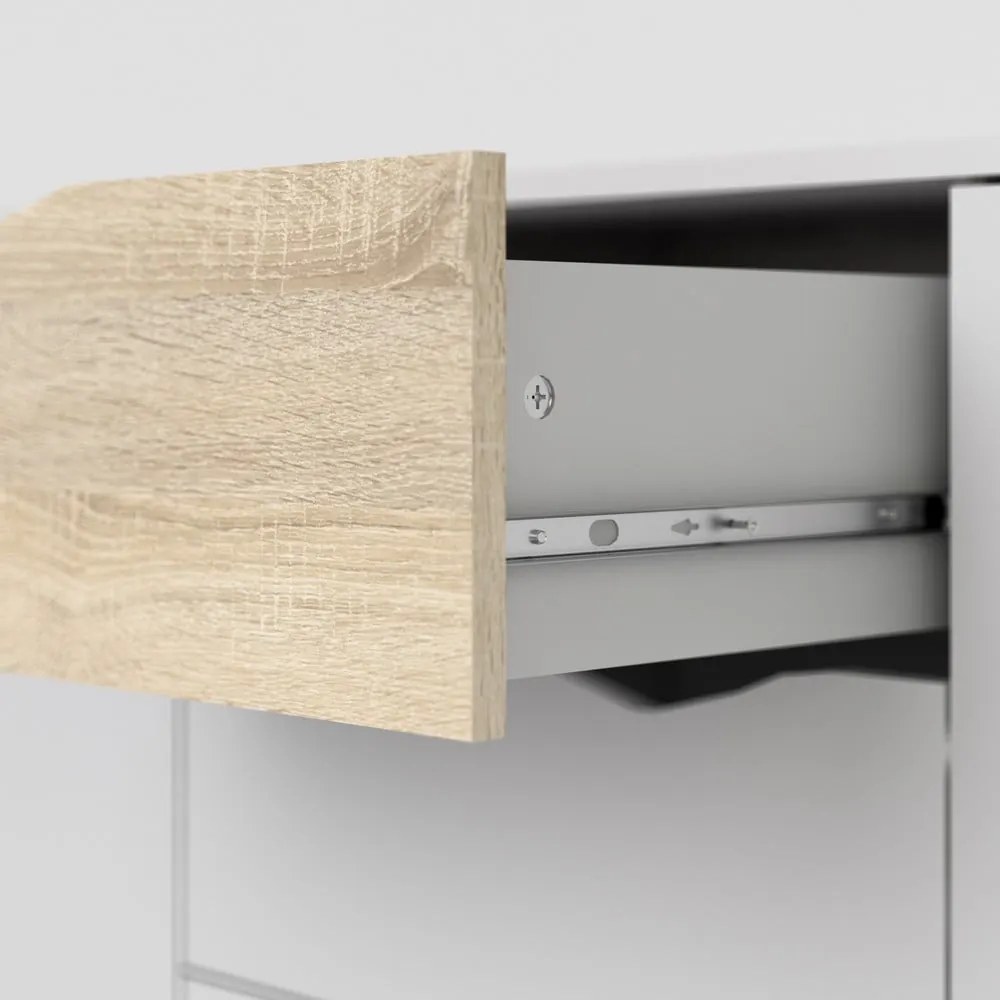 Comodă albă 196x82x39 cm Oslo – Tvilum