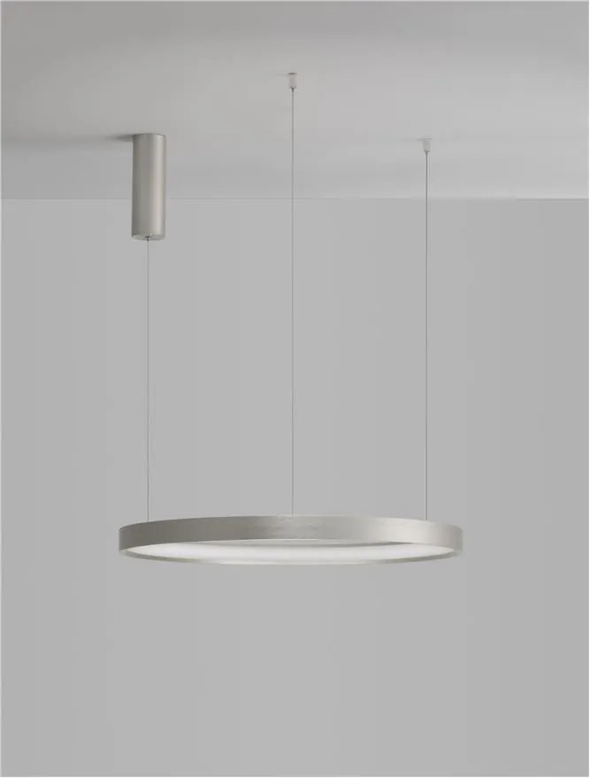 Lustra LED suspendata design modern circular PERRINE D-60cm argintie