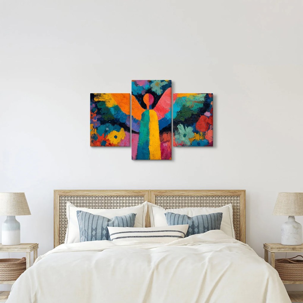 Tablou - Înger abstract cu flori (90x60 cm)