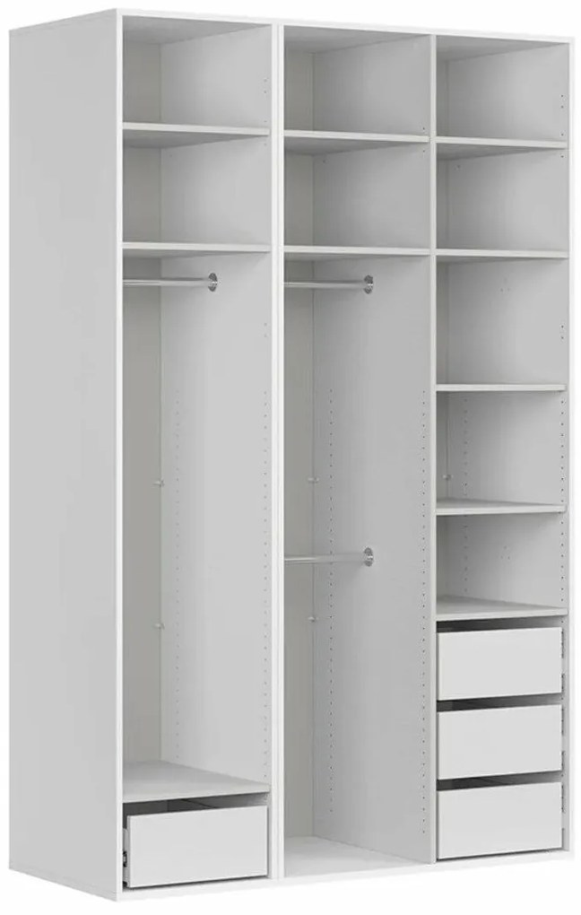 Dulap de haine Flex 122 (alb) (cu oglindă). 1098233