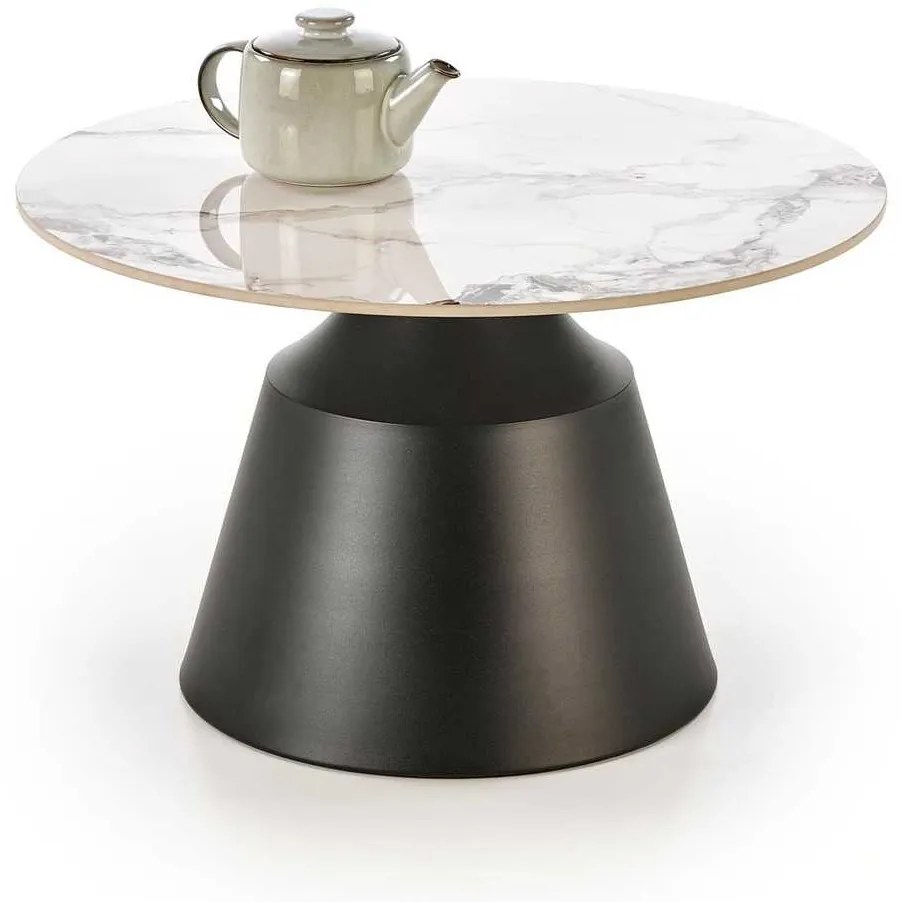 Măsuță de cafea Xyla, marmură / negru