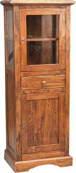 Vitrina, L55 43 H150 cm, 2 usi 1 sertar