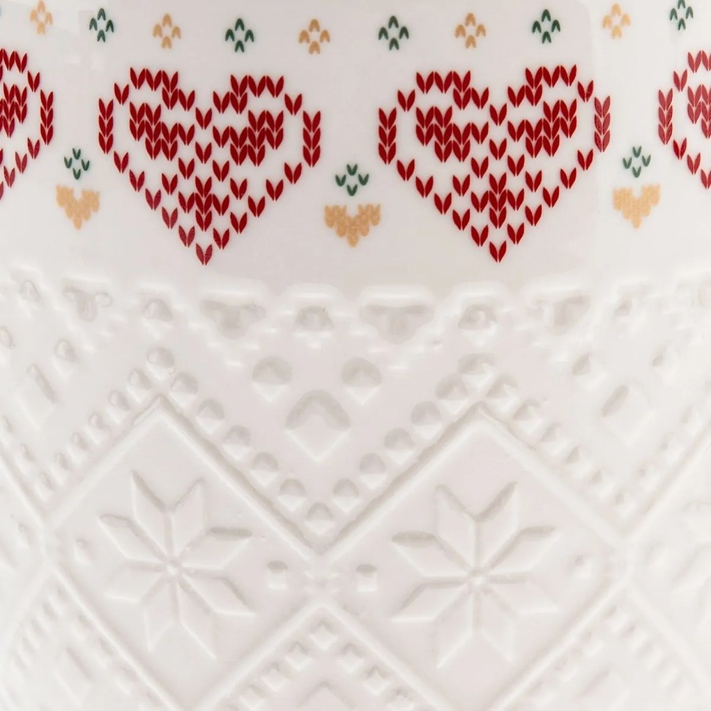 Cană de porțelan Inimă tricotată 630 ml