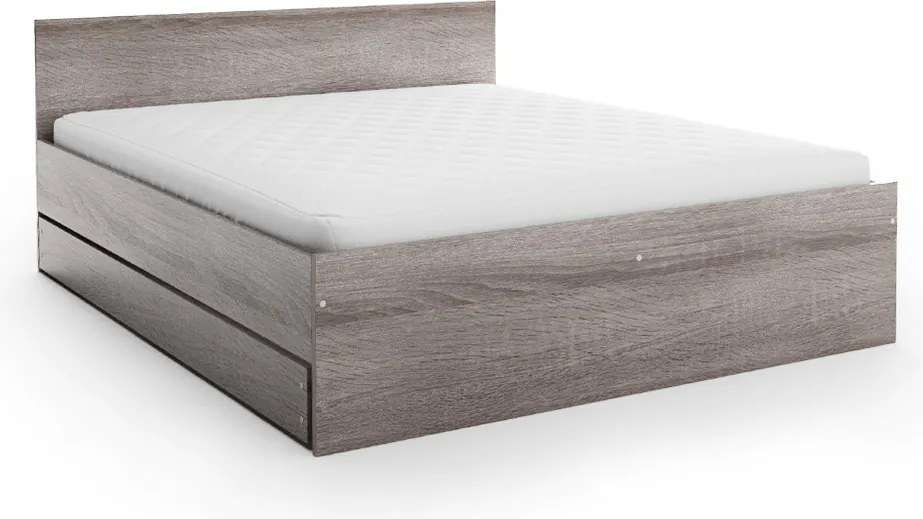 Pat ELISA 180 x 200 cm, stejar trufa Saltele: Fara saltea, Somiera pat: Cu lamele drepte