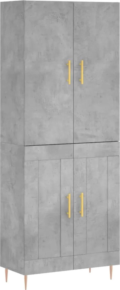 vidaXL Dulap înalt, gri beton, 69,5x34x180, lemn compozit