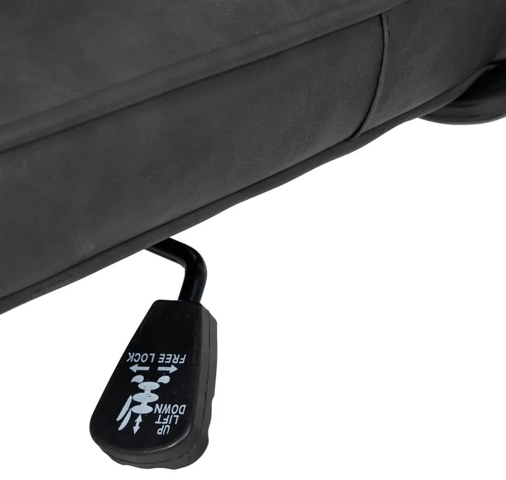 Scaun de birou gri antracit din imitație de piele – Ixia