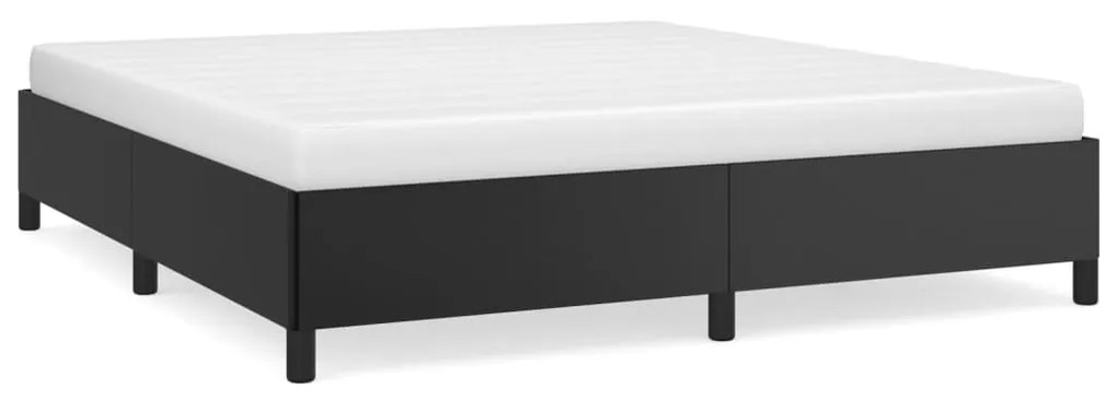 347257 vidaXL Cadru de pat, negru, 160x200 cm, piele ecologică