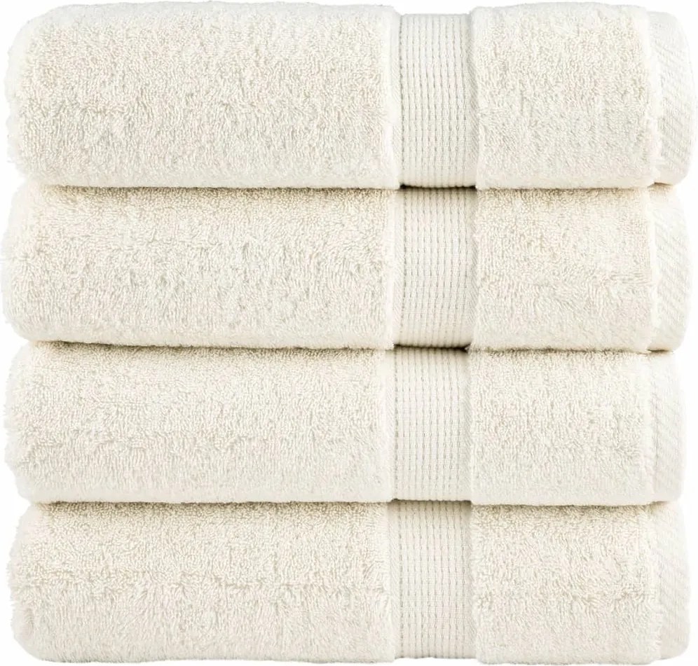 vidaXL Prosoape de mâini premium SOLUND 4 buc. crem 50x100cm 600 gsm
