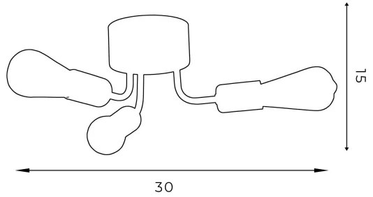 Lustră aplicată BRENDA 3xE27/60W/230V neagră/aurie