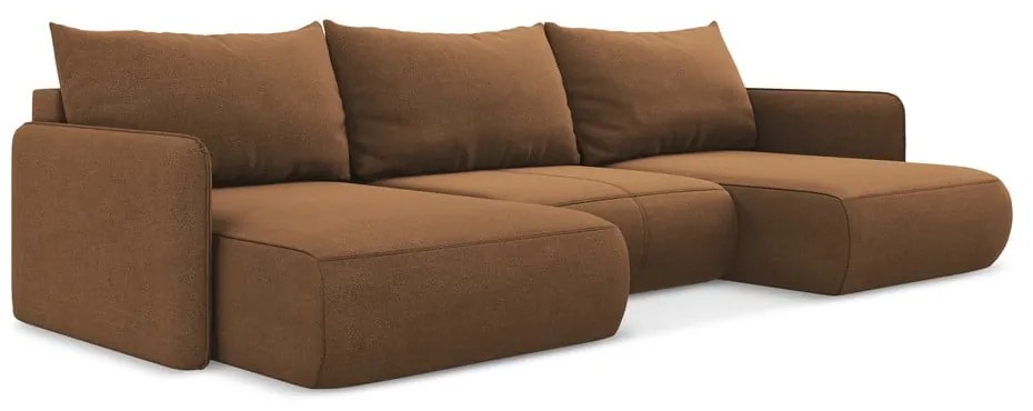 Colțar portocaliu extensibil/cu spațiu de depozitare Nanea – Makamii