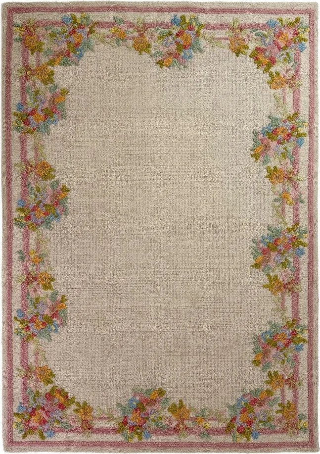 Covor țesut manual din lână 140x200 cm Elise Floral – Flair Rugs