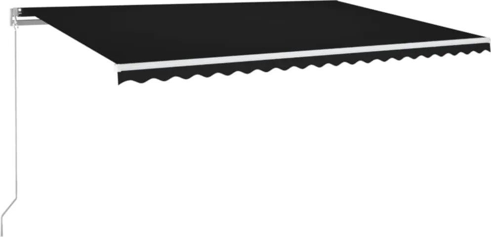 vidaXL Copertină retractabilă manual cu LED, antracit, 500x350 cm