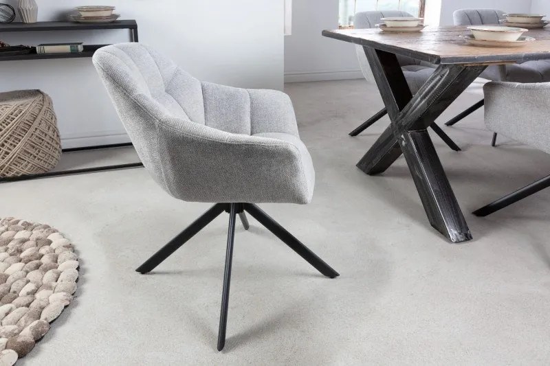 Set 2 scaune pivotante Papillon, tesatura structurala gri deschis