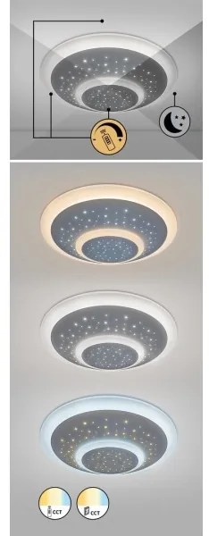 Rabalux - Plafonieră LED dimabilă, 47 W, 230 V, 3000-6000 K, cu telecomandă