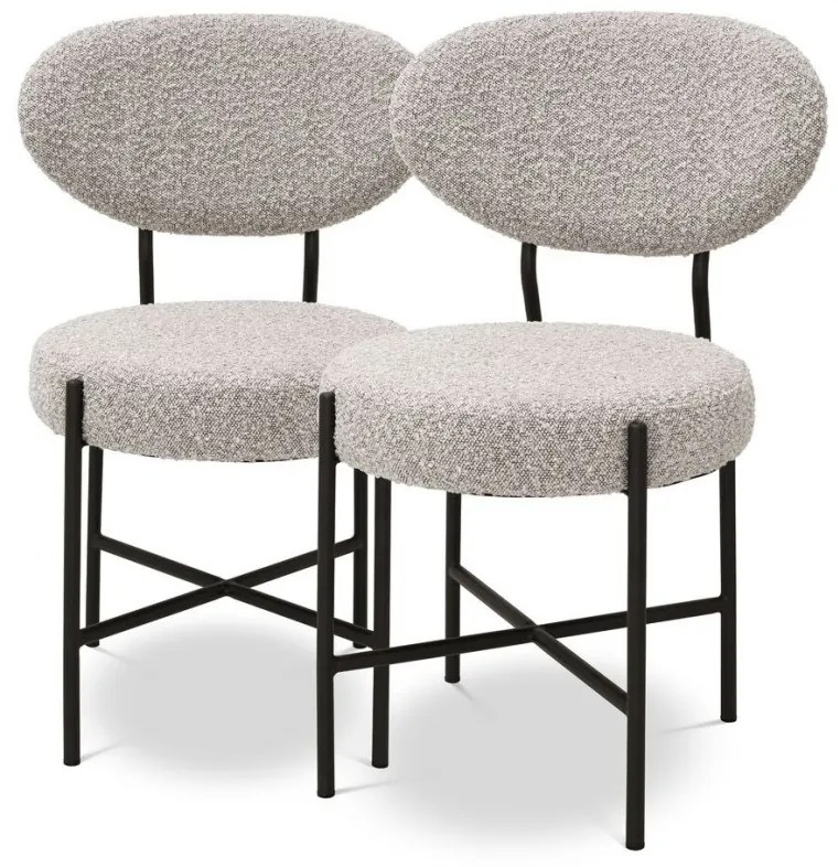 Set de 2 scaune design LUX Vicq, boucle gri 115987 HZ