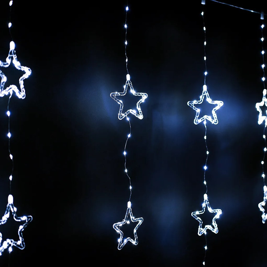 Ghirlandă luminoasă pentru exterior Stars, 120x120 cm LED, alb rece, temporizator, 8 funcții, 120 cm