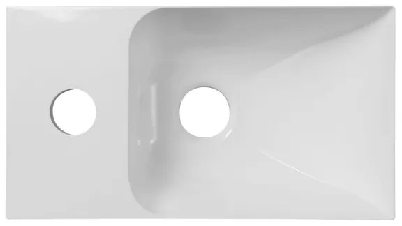 Sapho - Lavoar suspendat PICCOLINO 31x17 cm stânga/marmură turnată/alb