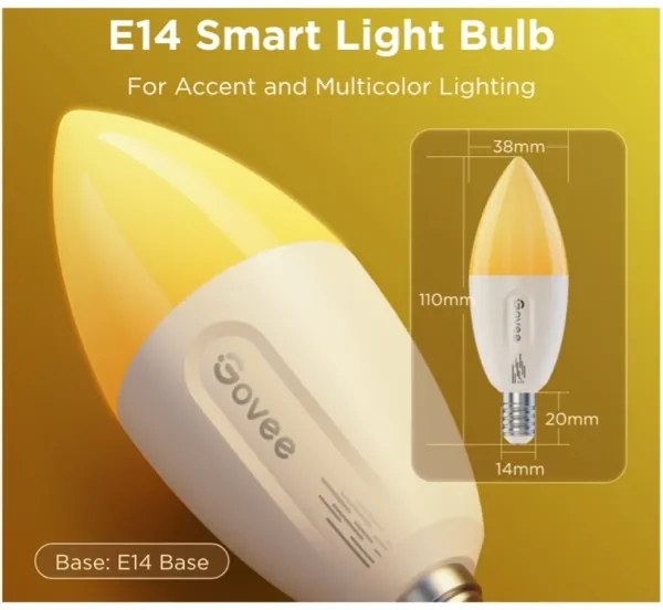 SET 2x bec LED RGBWW dimabil Govee E14/5W/230V 2700-6500K Wi-Fi