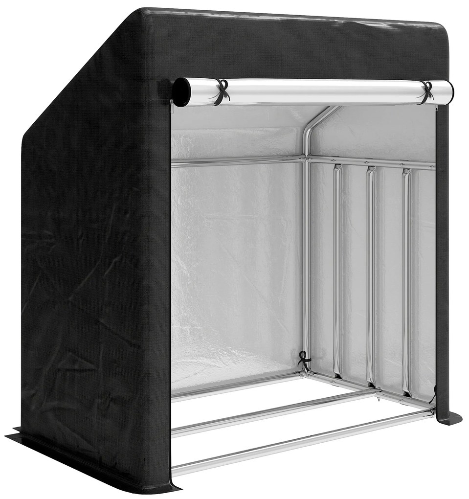 Outsunny Suport de Lemne de Exterior din Oțel cu Acoperire Impermeabilă 100x60x110 cm | Aosom Romania