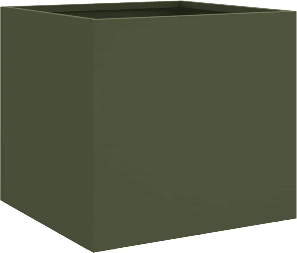 vidaXL Jardinieră, verde măsliniu, 32x30x29 cm, oțel