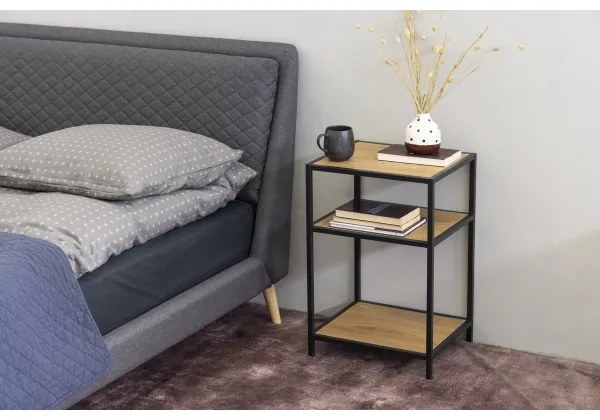 Noptieră SARON stejar/negru